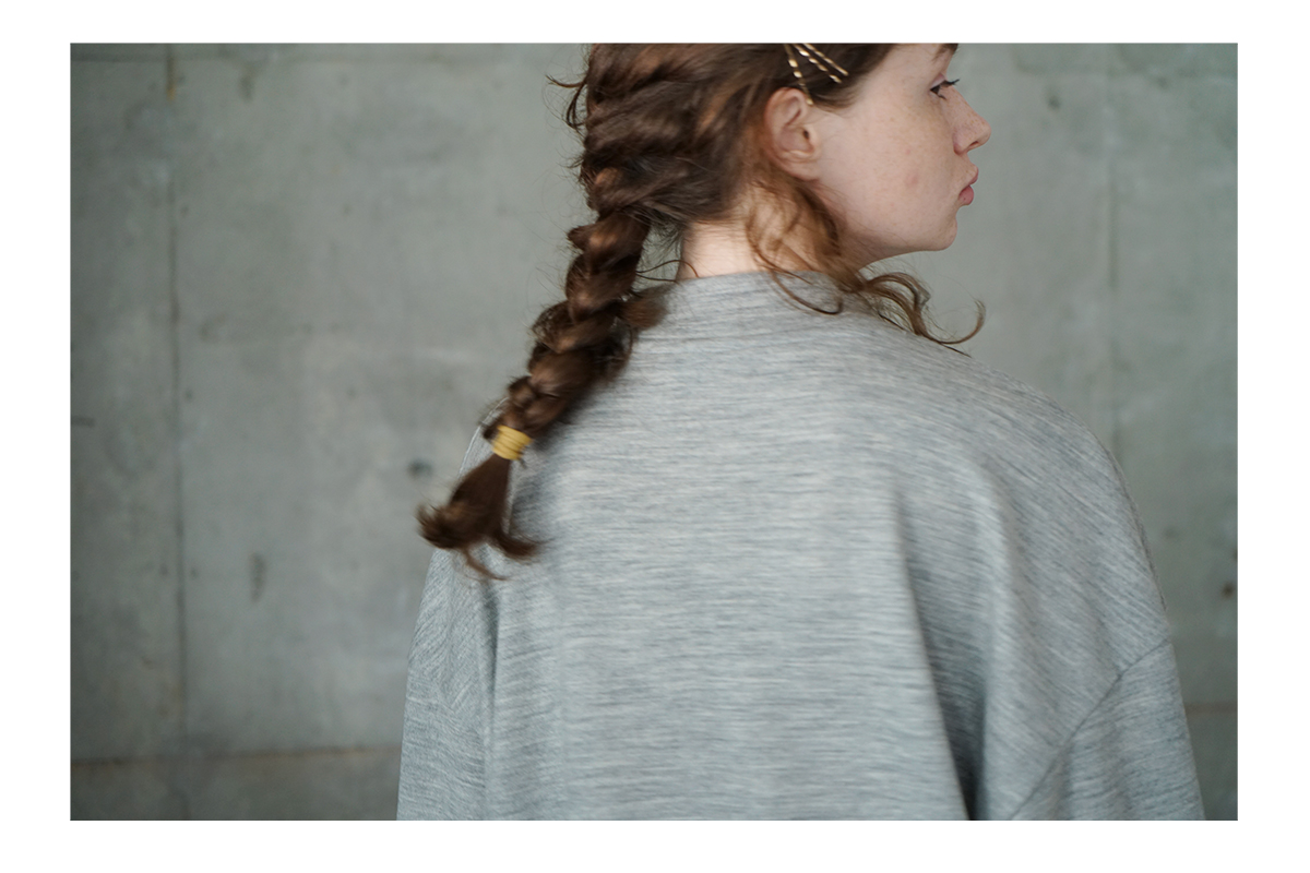 VU ヴウ petite high neck long knit [HEATHER GRAY MIX] vum-kn-02
