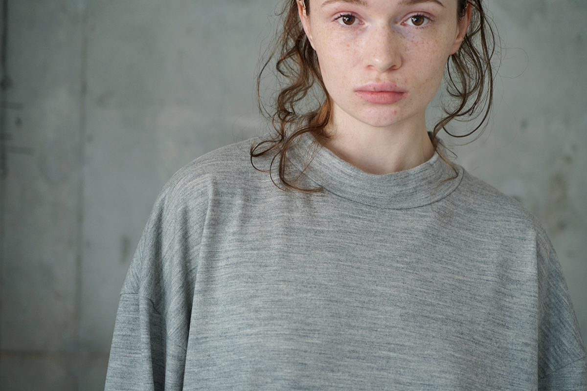 VU ヴウ petite high neck long knit [HEATHER GRAY MIX] vum-kn-02