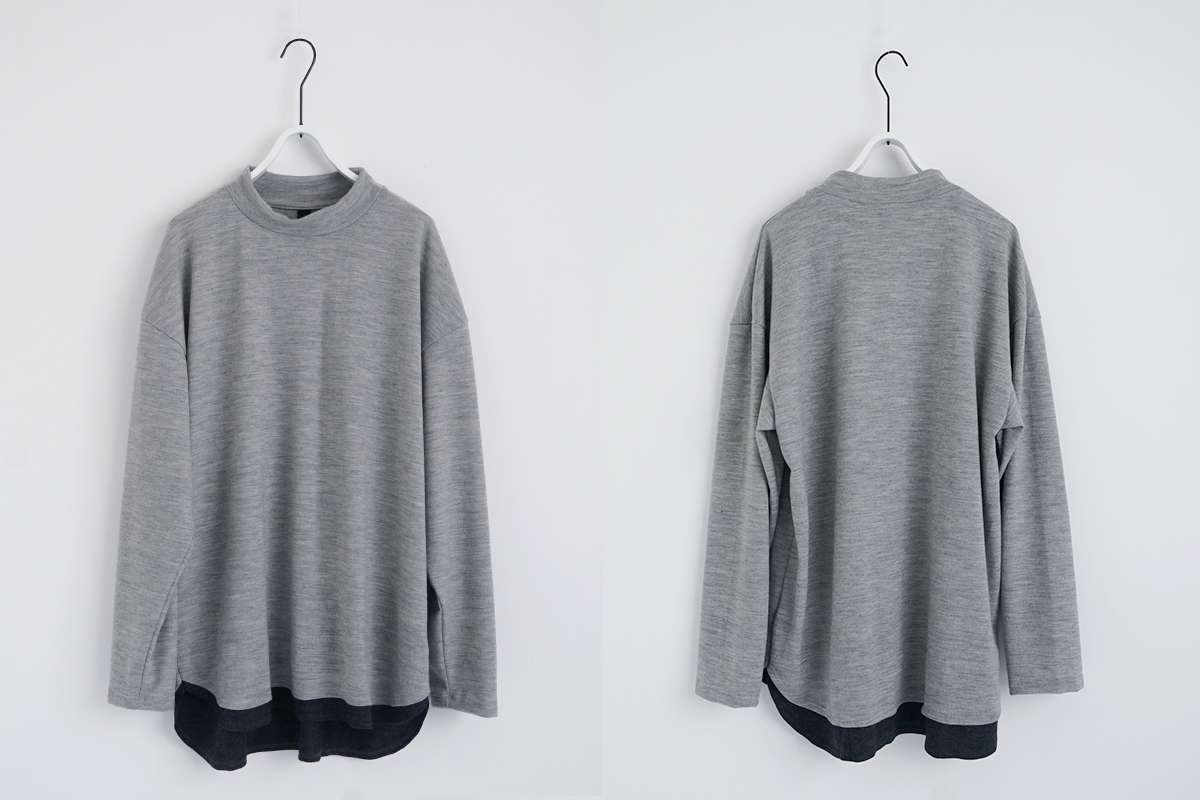 VU ヴウ petite high neck long knit [HEATHER GRAY MIX] vum-kn-02