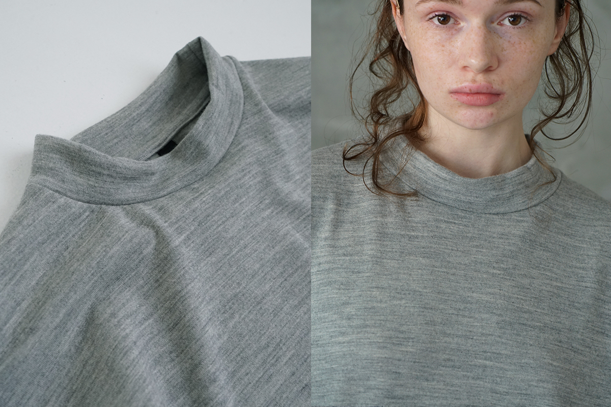 VU ヴウ petite high neck long knit [HEATHER GRAY MIX] vum-kn-02