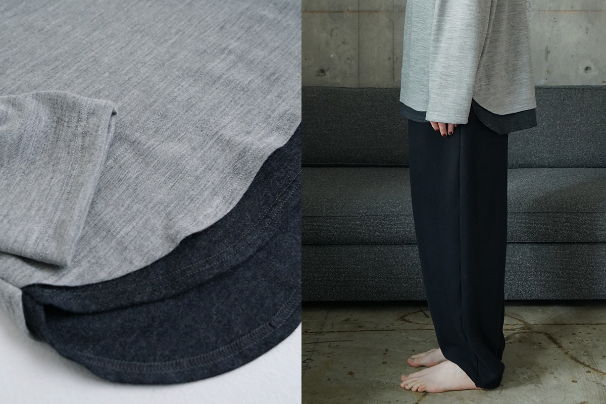 VU ヴウ petite high neck long knit [HEATHER GRAY MIX] vum-kn-02