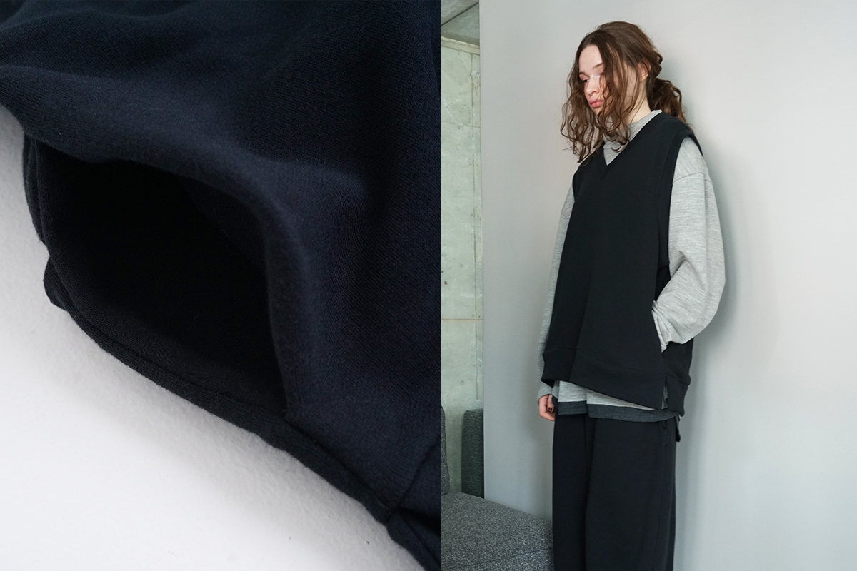 VU ヴウ v vest cottonwool [BLACK] vum-kn01