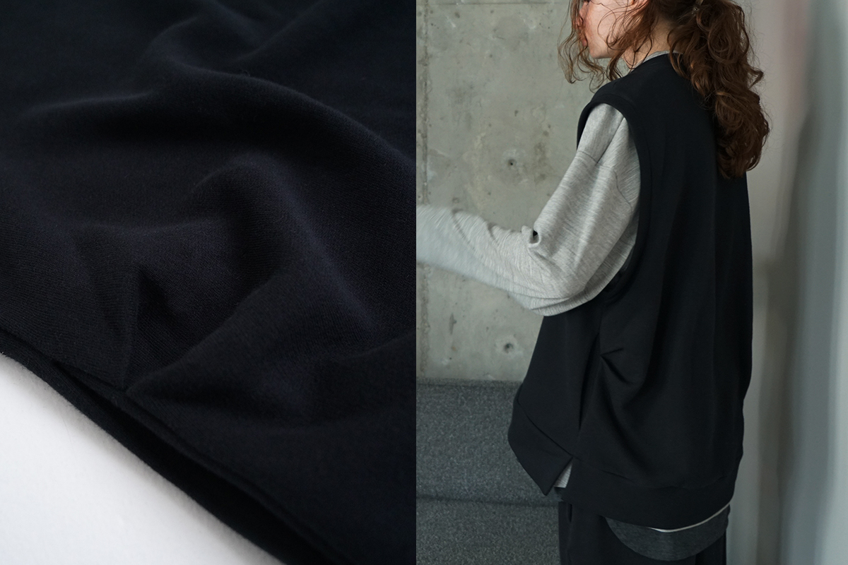 VU ヴウ v vest cottonwool [BLACK] vum-kn01