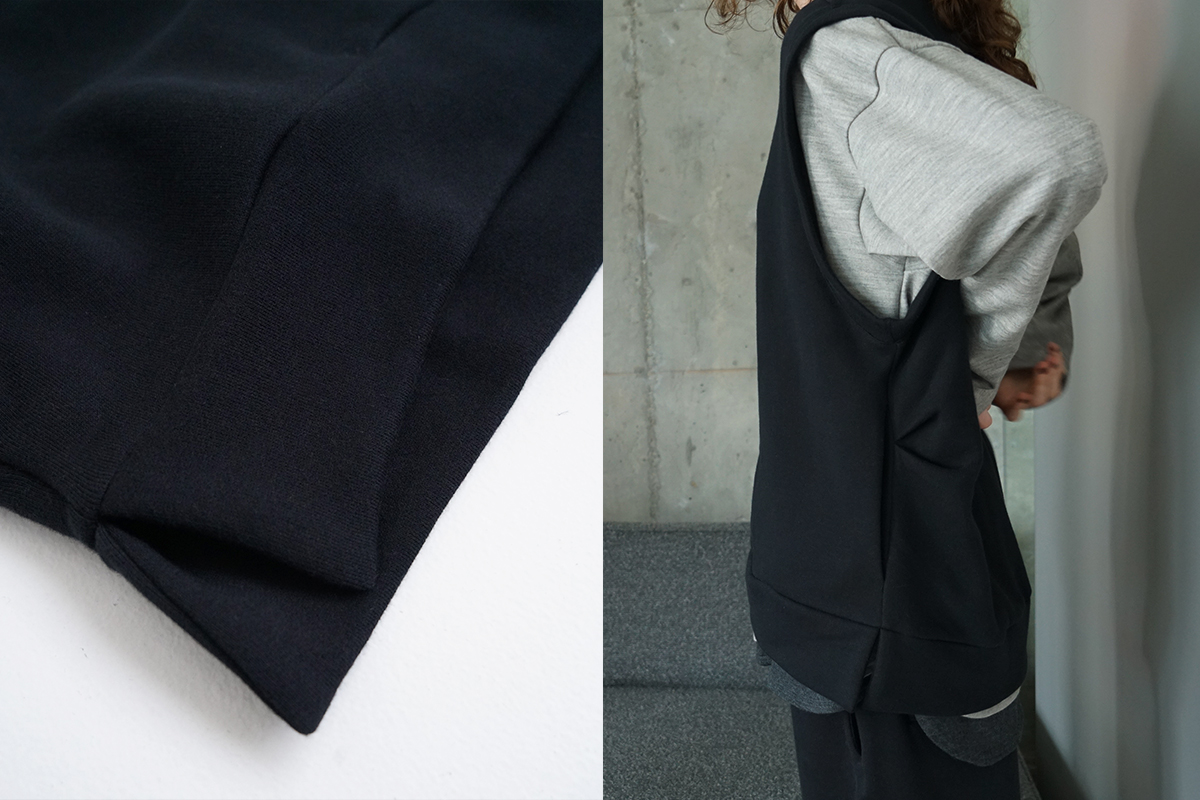 VU ヴウ v vest cottonwool [BLACK] vum-kn01