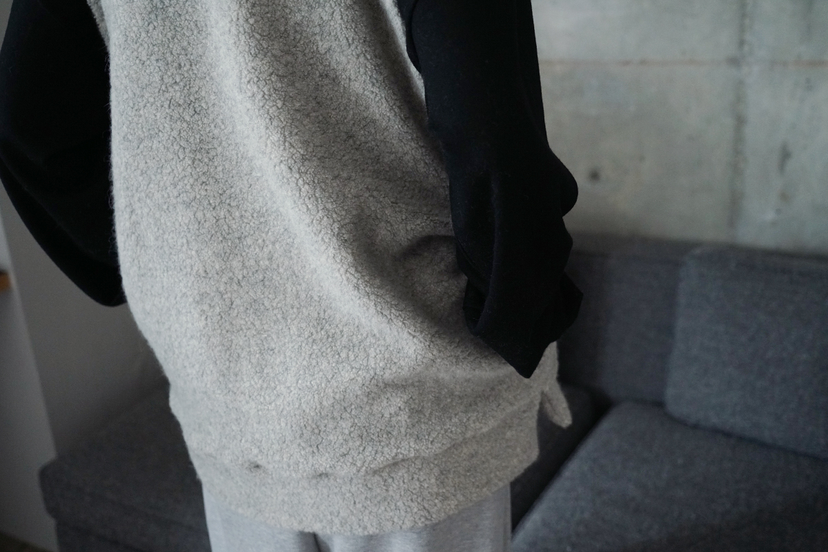 VU ヴウ boa v vest [LIGHT HEATHER GRAY] vum-kn01