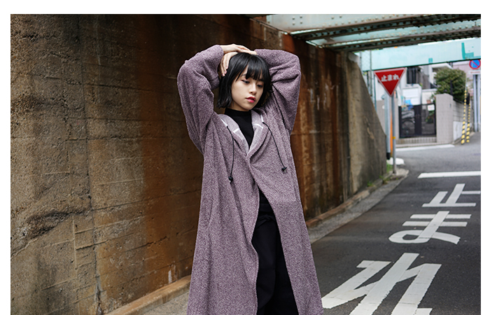 hatra ハトラ, GOWN COAT[PURPLE]_