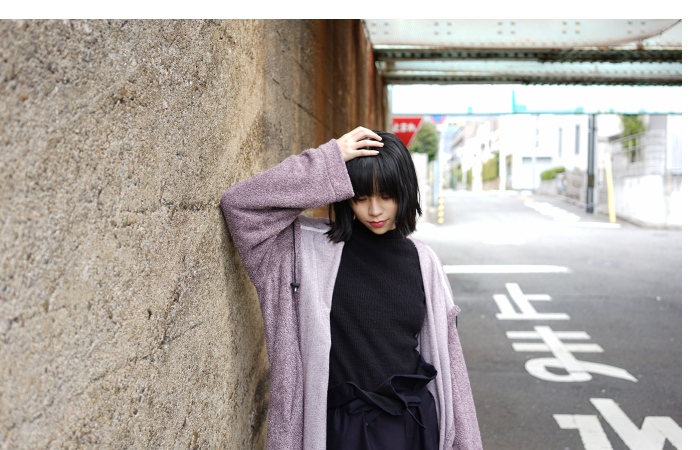 hatra ハトラ GOWN COAT[PURPLE]_