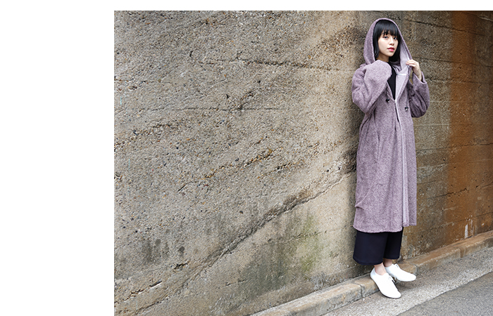 hatra ハトラ GOWN COAT[PURPLE]_