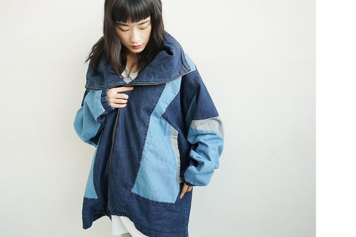 BALMUNG バルムング 19aw マルチカラーハイネックビッグデニムパーカー19aw