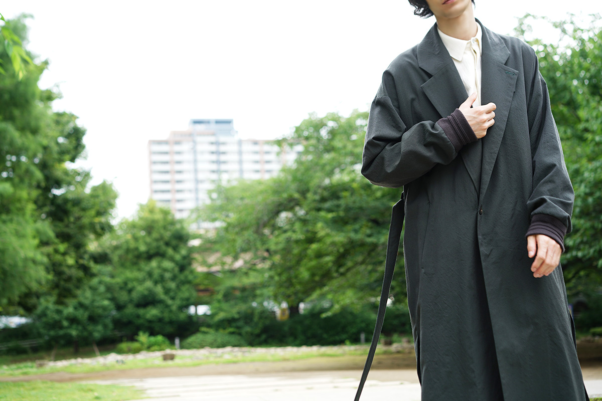 YANTOR Wash Wool Rib Coat[Y194CO02/GREEN]