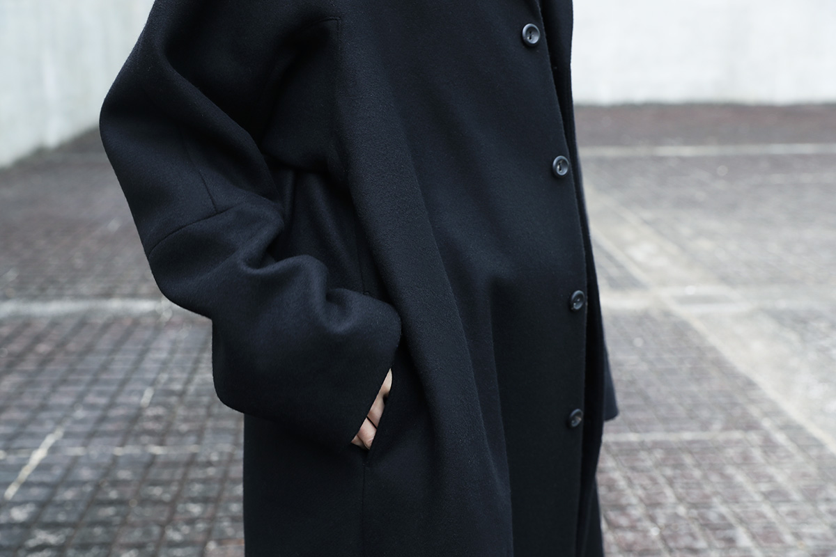 suzuki takayukiスズキタカユキtailored-collar coat[A201-22/black]:i 