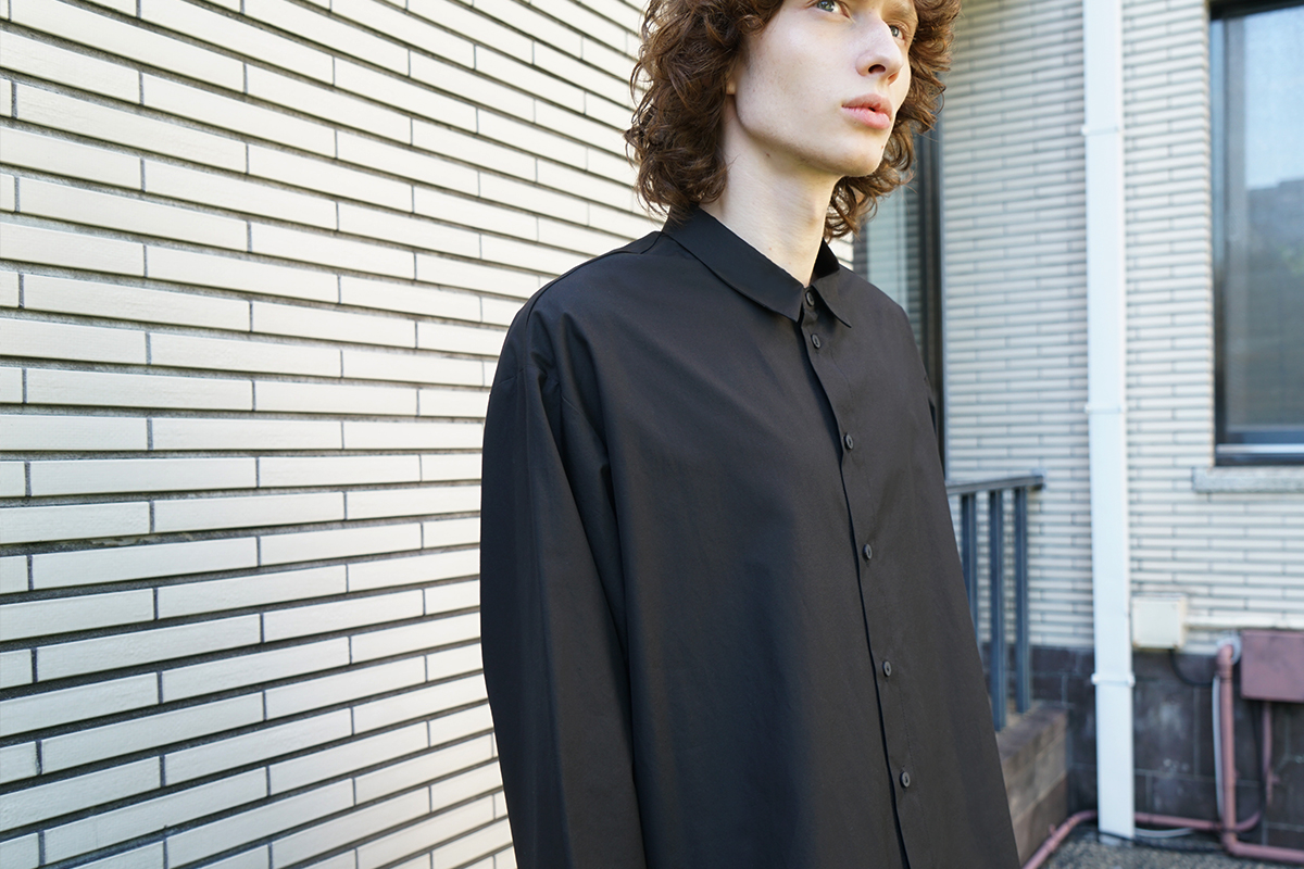 VU / ヴウ layered basic shirt [BLACK×NAVY］vu-sht-009