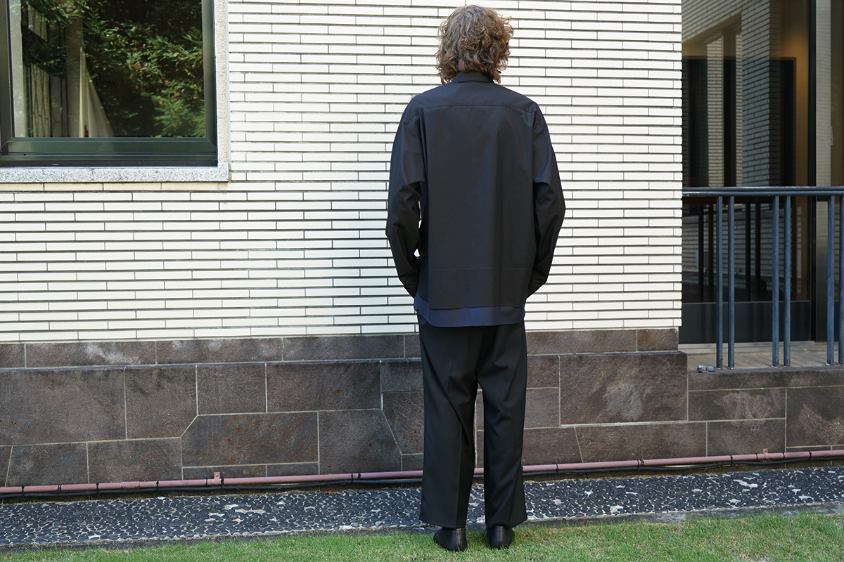 VU / ヴウ layered basic shirt [BLACK×NAVY］vu-sht-009