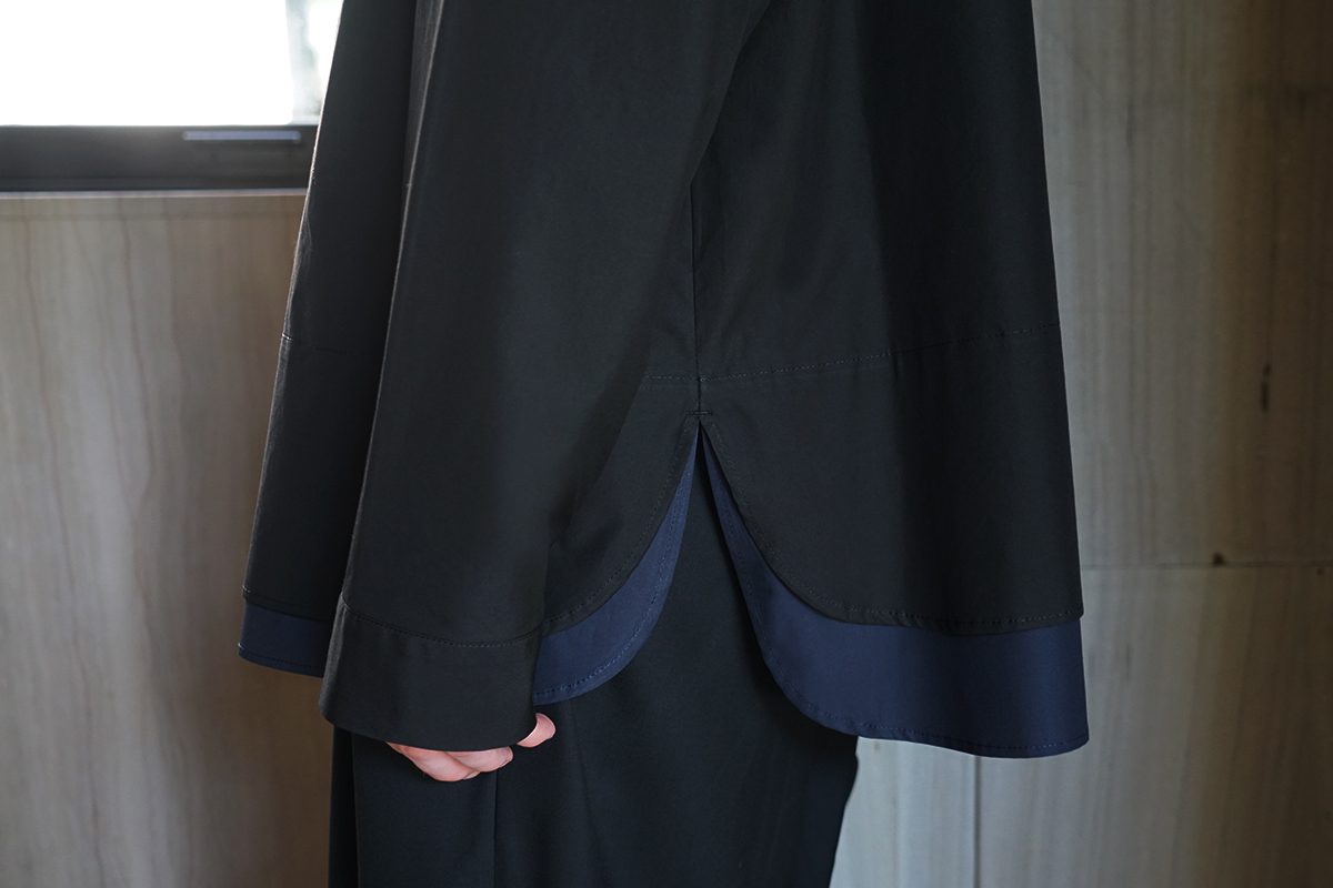 VU / ヴウ layered basic shirt [BLACK×NAVY］vu-sht-009