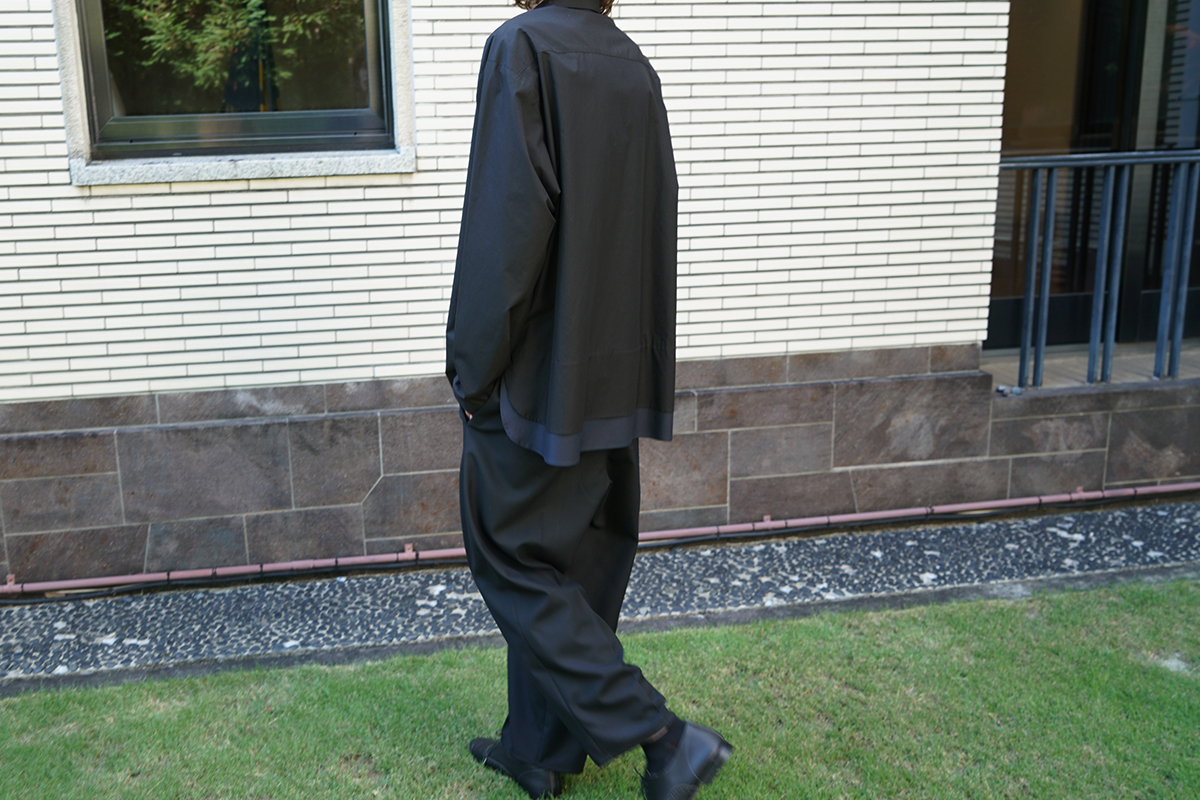 VU / ヴウ layered basic shirt [BLACK×NAVY］vu-sht-009