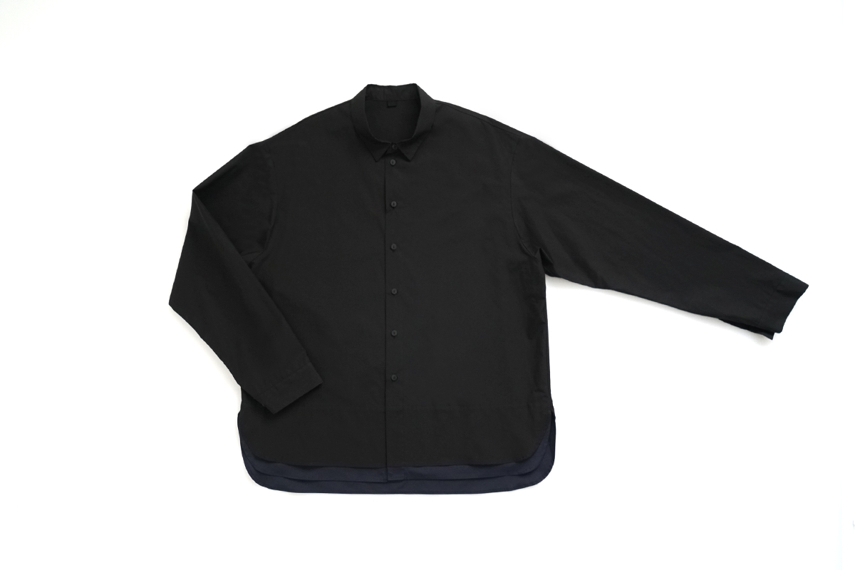 VU / ヴウ layered basic shirt [BLACK×NAVY］vu-sht-009