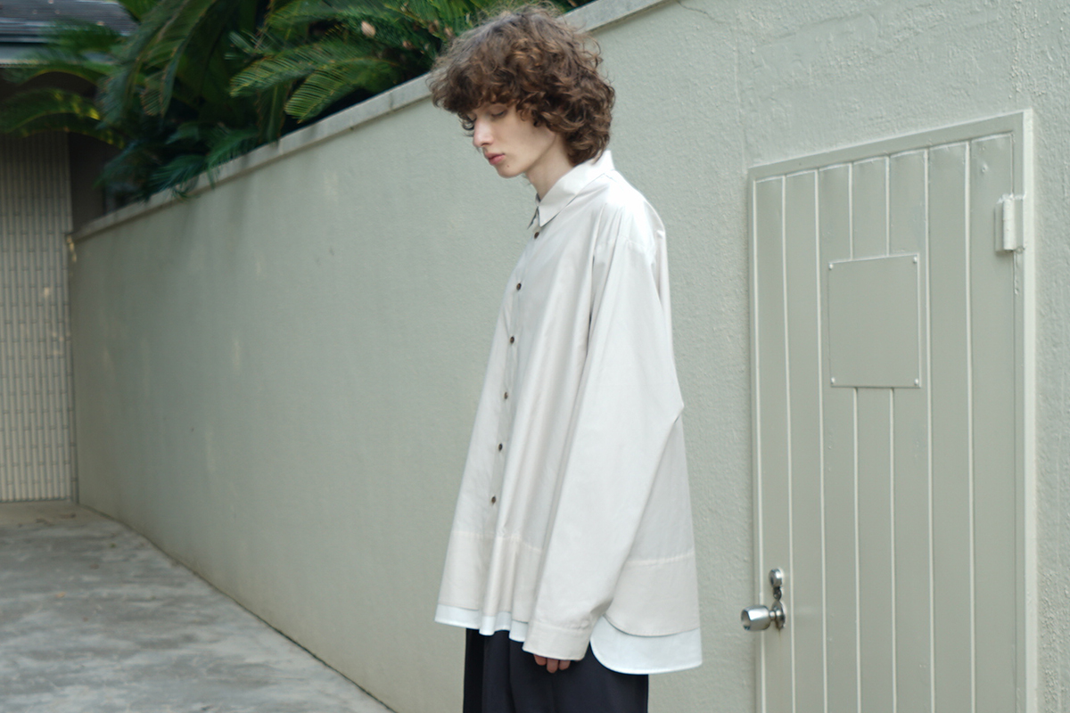 VU / ヴウ layered basic shirt  [OFF BEIGE×OFF WHITE］vu-sht-009
