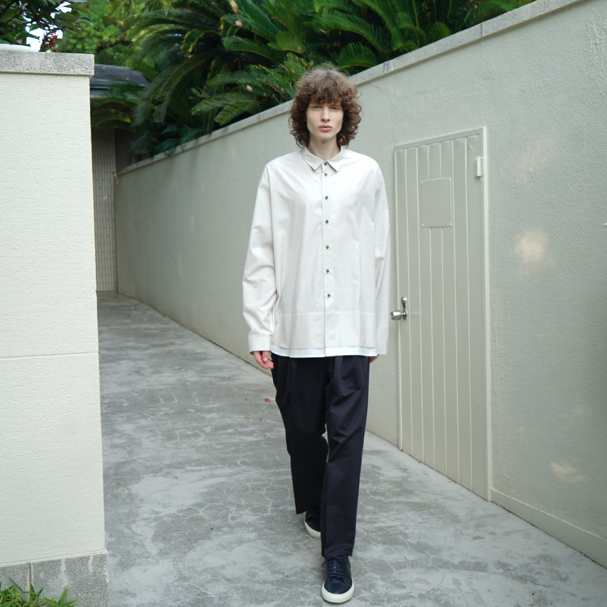 VU / ヴウ layered basic shirt  [OFF BEIGE×OFF WHITE］vu-sht-009