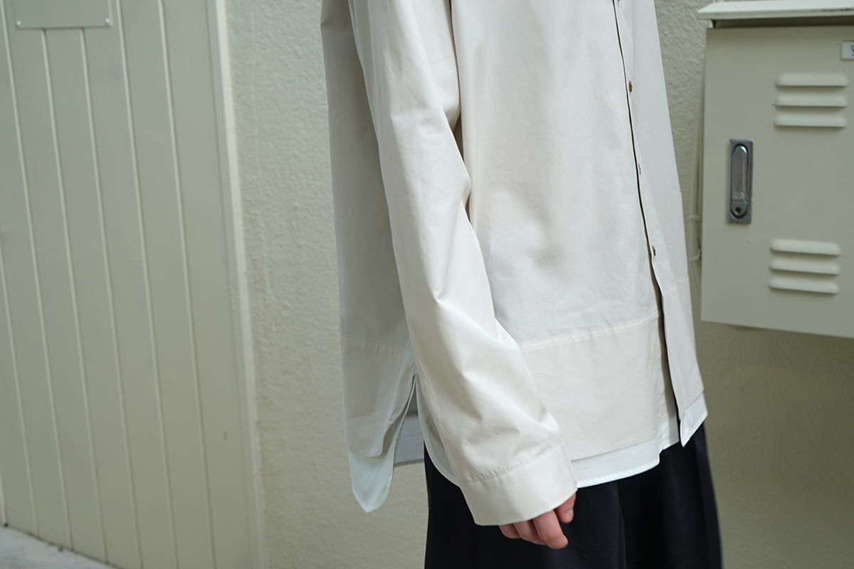 VU / ヴウ layered basic shirt  [OFF BEIGE×OFF WHITE］vu-sht-009