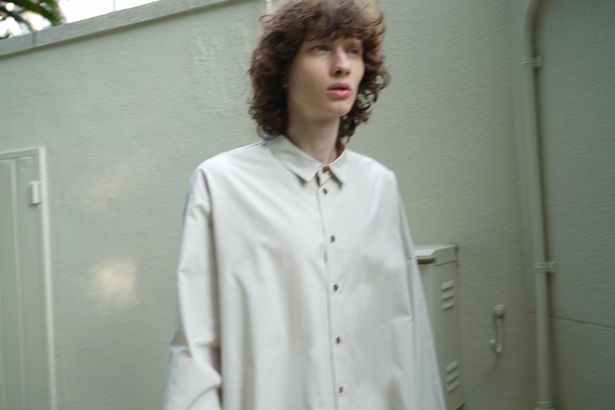 VU / ヴウ layered basic shirt  [OFF BEIGE×OFF WHITE］vu-sht-009