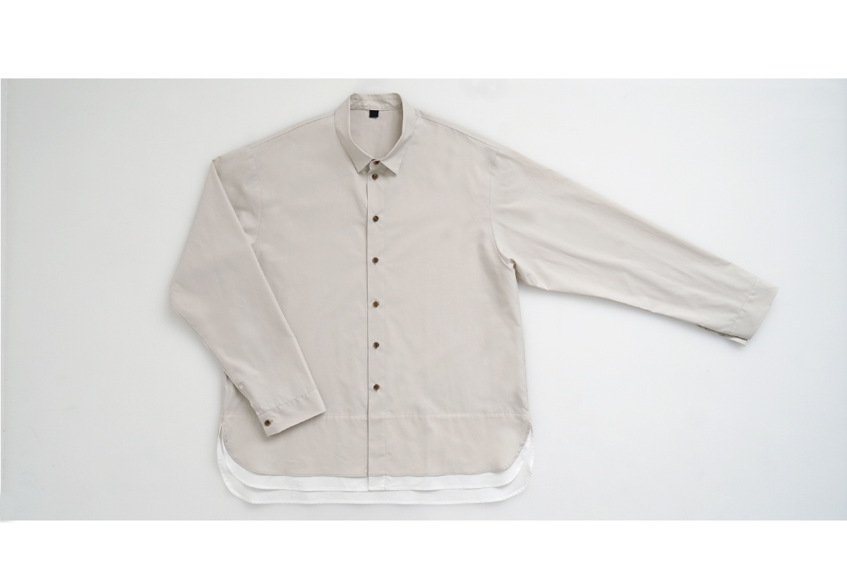VU / ヴウ layered basic shirt  [OFF BEIGE×OFF WHITE］vu-sht-009
