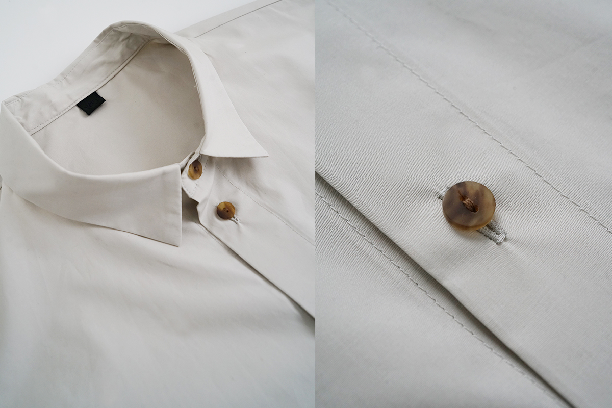 VU / ヴウ layered basic shirt  [OFF BEIGE×OFF WHITE］vu-sht-009