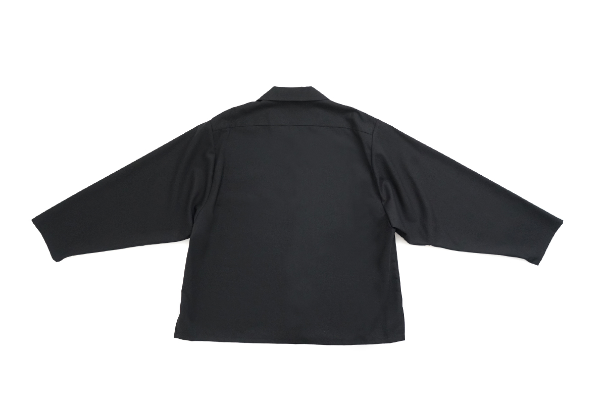 VU / ヴウ open collar over shirt [BLACK］vu-sht-010