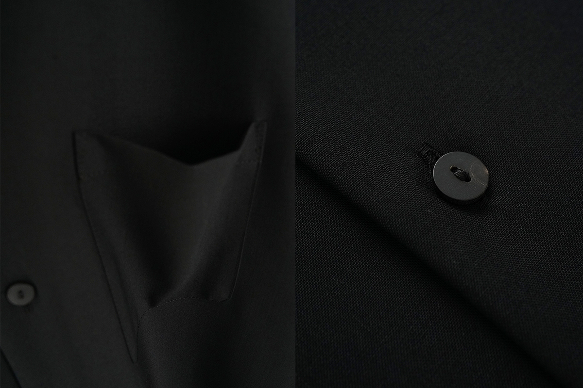 VU / ヴウ open collar over shirt [BLACK］vu-sht-010