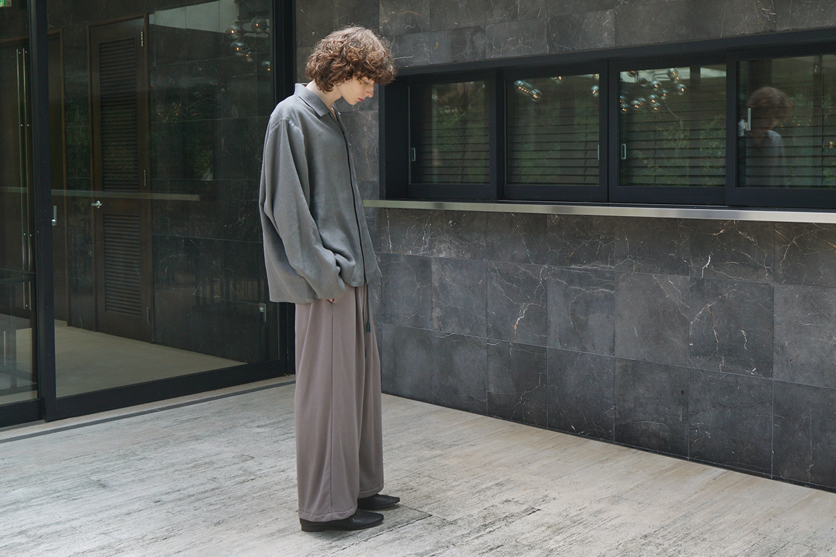 VU / ヴウ open collar over shirt [GREIGE］vu-sht-010