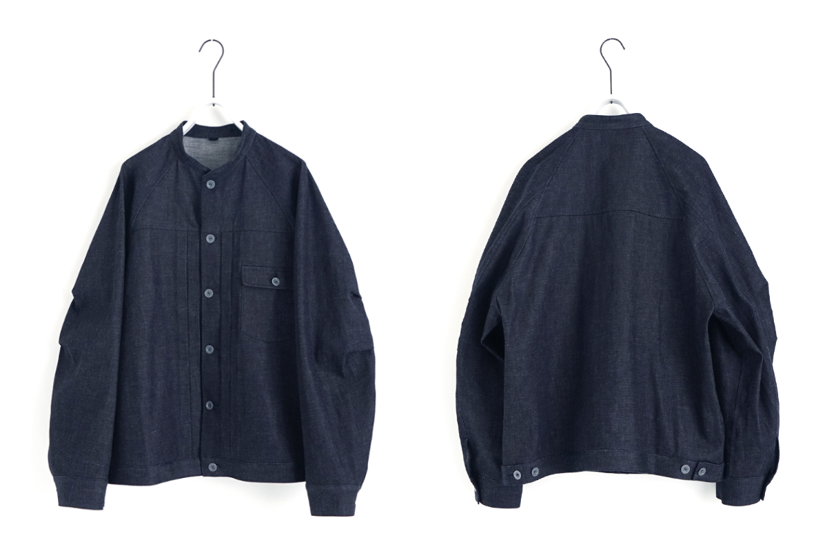 VU / ヴウ denim stand collar work jakect [DEEP BLUE] vu-blu-008