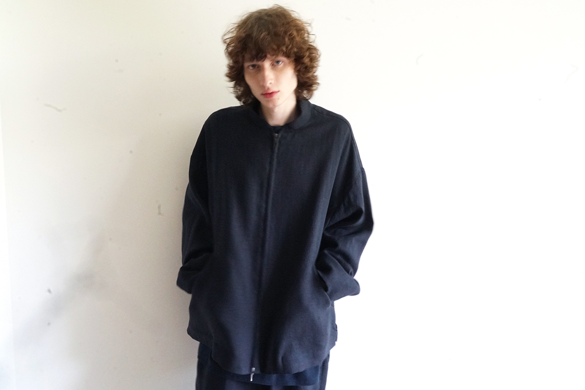 VU / ヴウ zip stand collar blouson linen [NAVY] vu-blu-009