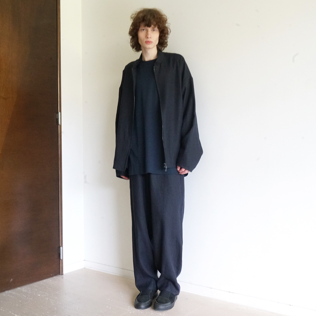 VU / ヴウ zip stand collar blouson linen [NAVY] vu-blu-009