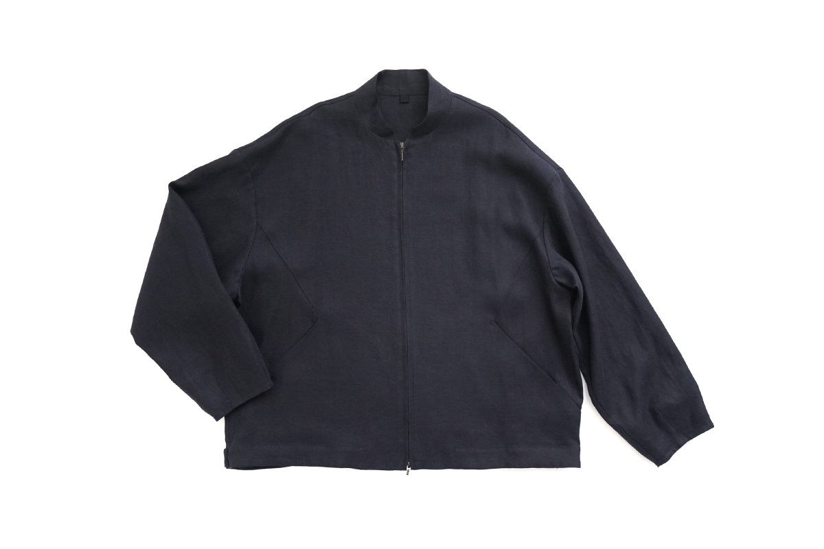 VU / ヴウ zip stand collar blouson linen [NAVY] vu-blu-009