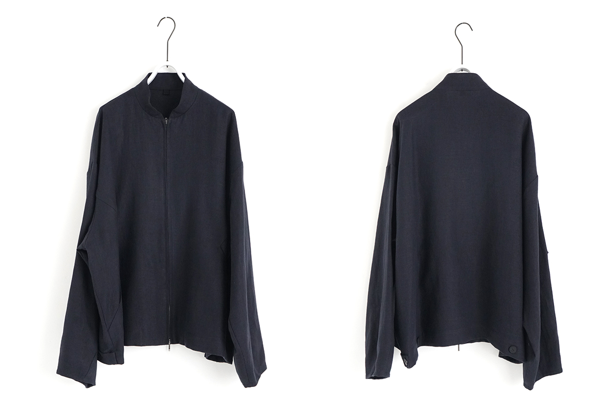 VU / ヴウ zip stand collar blouson linen [NAVY] vu-blu-009