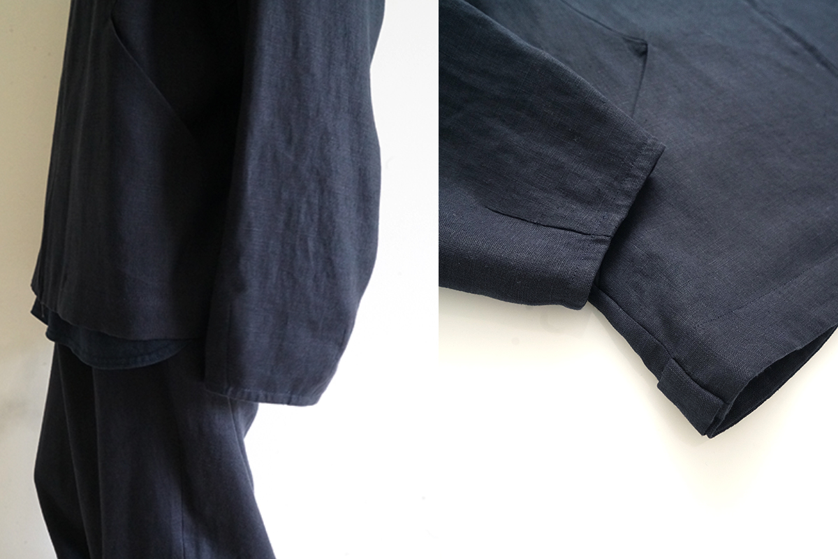 VU / ヴウ zip stand collar blouson linen [NAVY] vu-blu-009