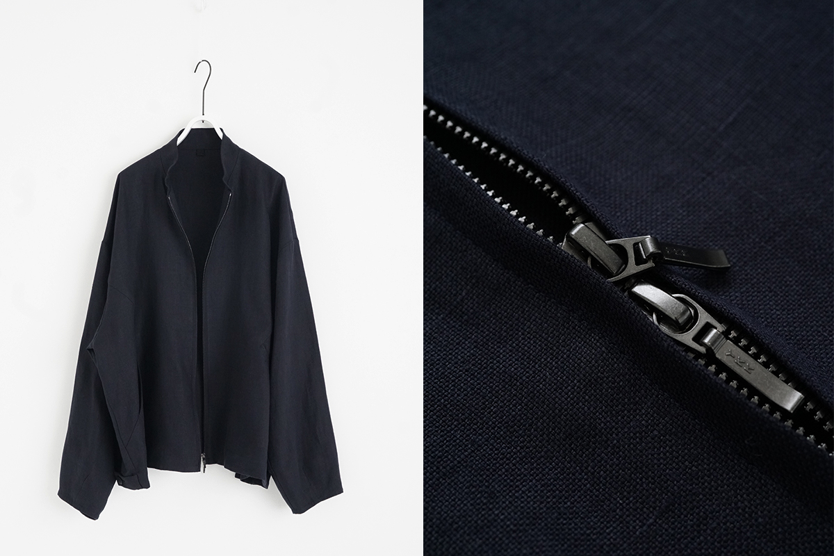 VU / ヴウ zip stand collar blouson linen [NAVY] vu-blu-009