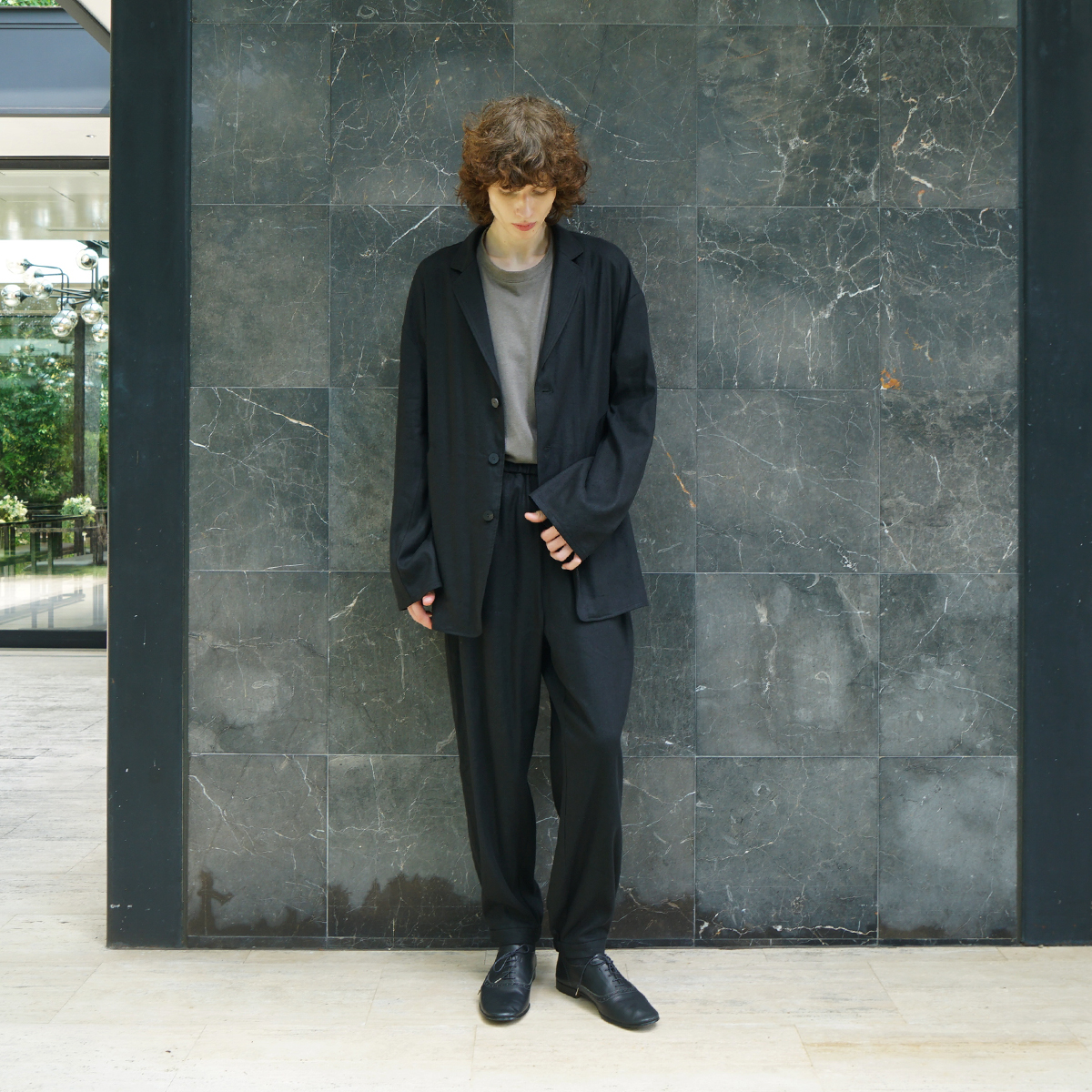 VU / ヴウ zip stand collar blouson linen [NAVY] vu-blu-009