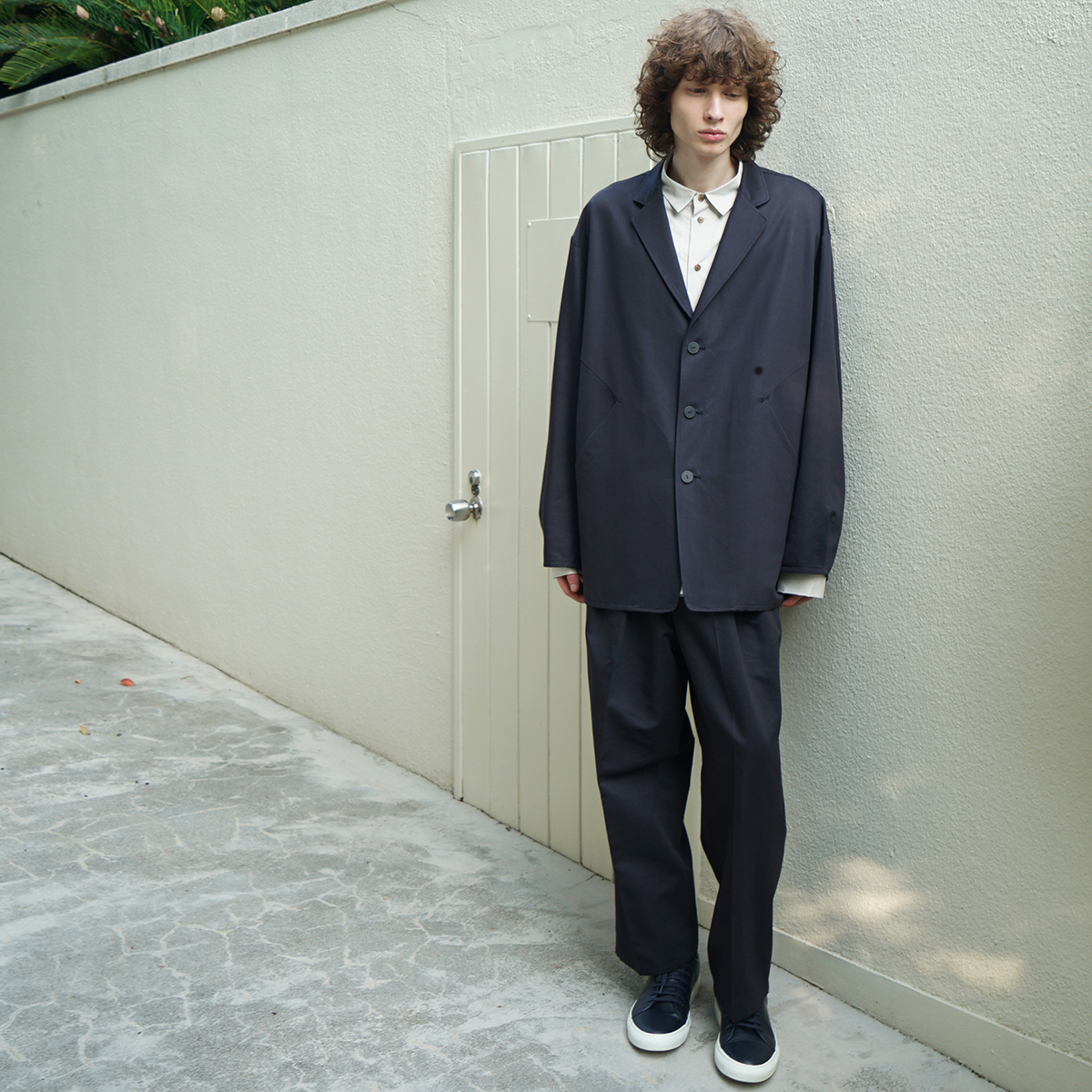 VU / ヴウ 3 button Jacket cotton silk linen [NAVY] vu-jkt-008