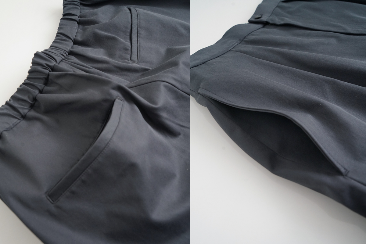 VU / ヴウ tuck wide cropped pants finx cotton [GRAPHITE] vu-pnt-012