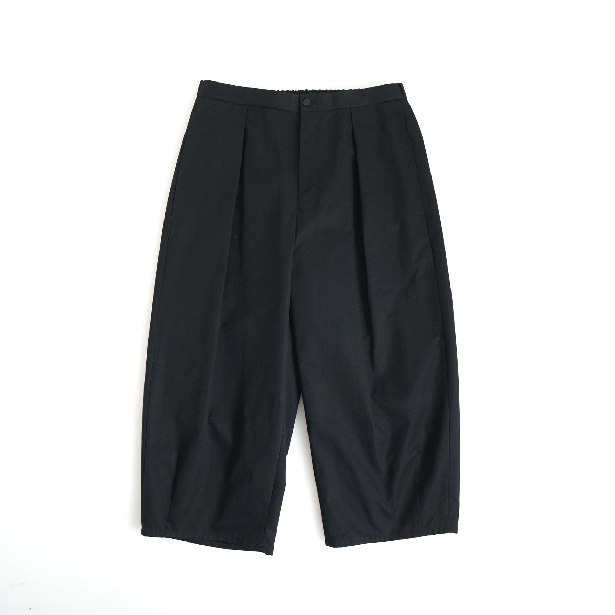 VU / ヴウ tuck wide cropped pants finx cotton [BLACK] vu-pnt-012