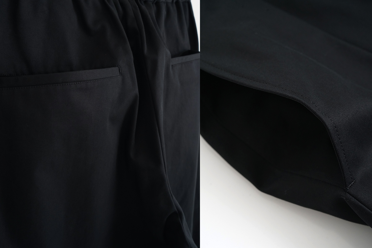 VU / ヴウ tuck wide cropped pants finx cotton [BLACK] vu-pnt-012