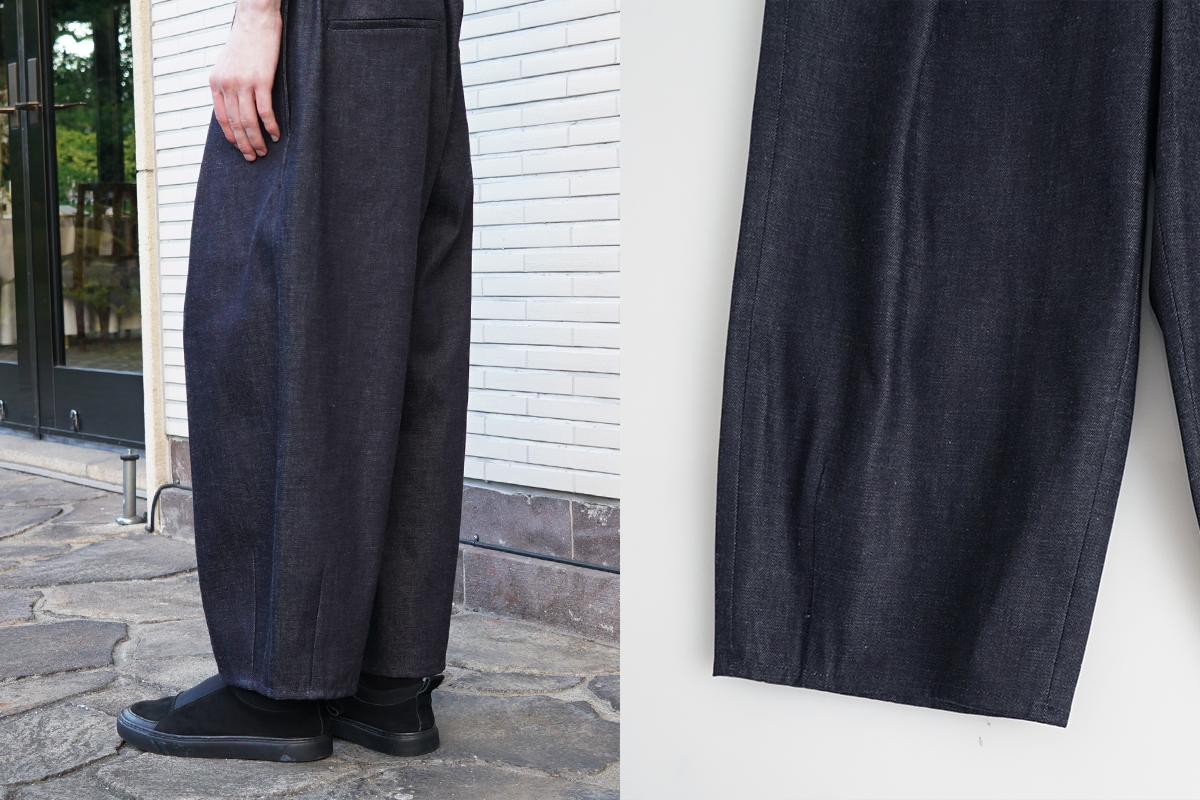 VU / ヴウ denim tuck wide cropped pants [DEEP BLUE] vu-pnt-012