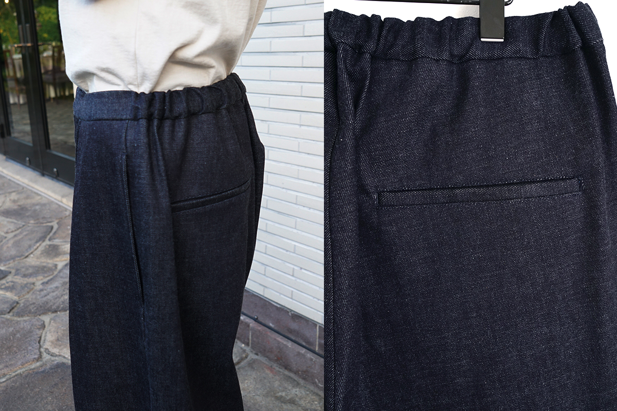 VU / ヴウ denim tuck wide cropped pants [DEEP BLUE] vu-pnt-012