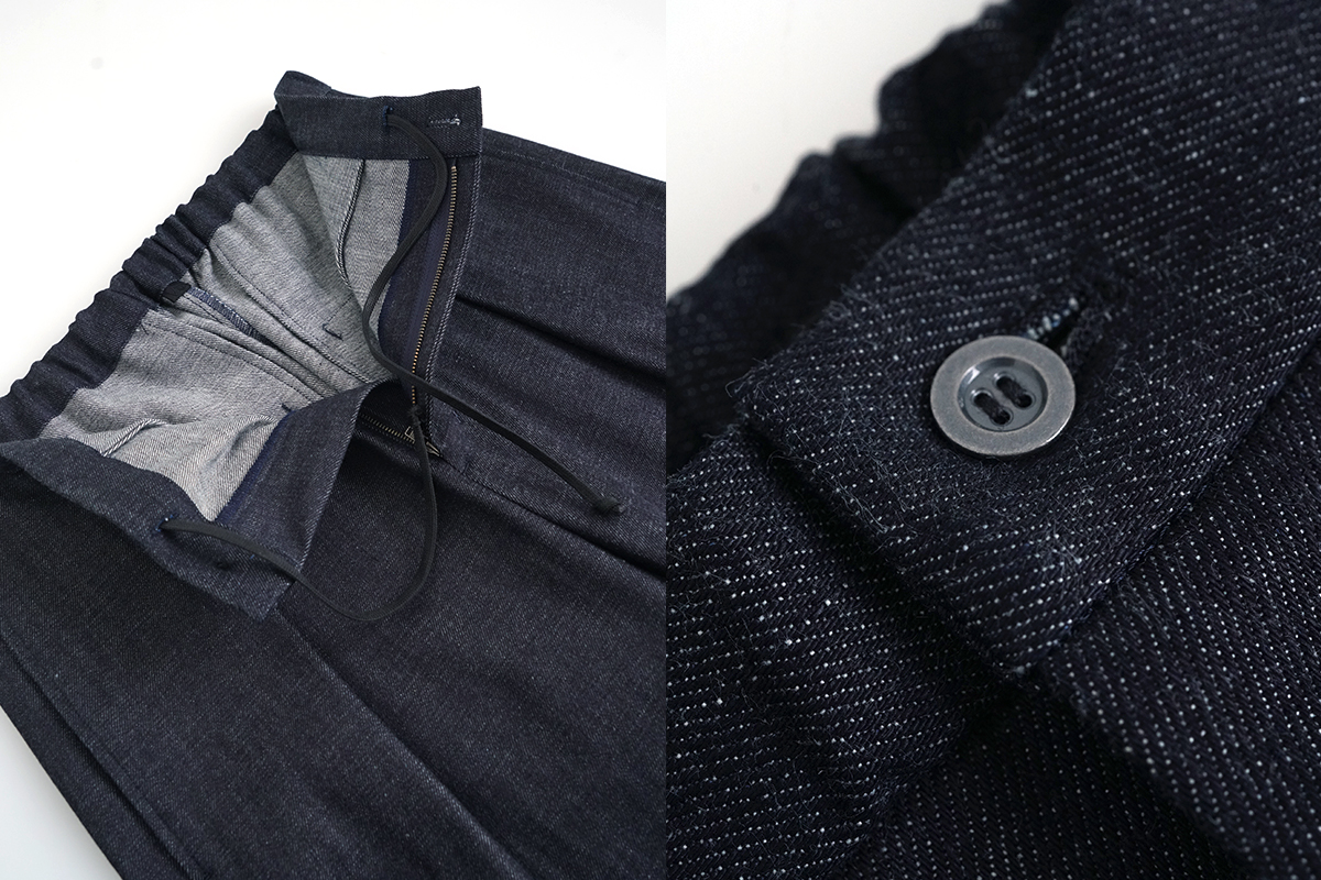 VU / ヴウ denim tuck wide cropped pants [DEEP BLUE] vu-pnt-012