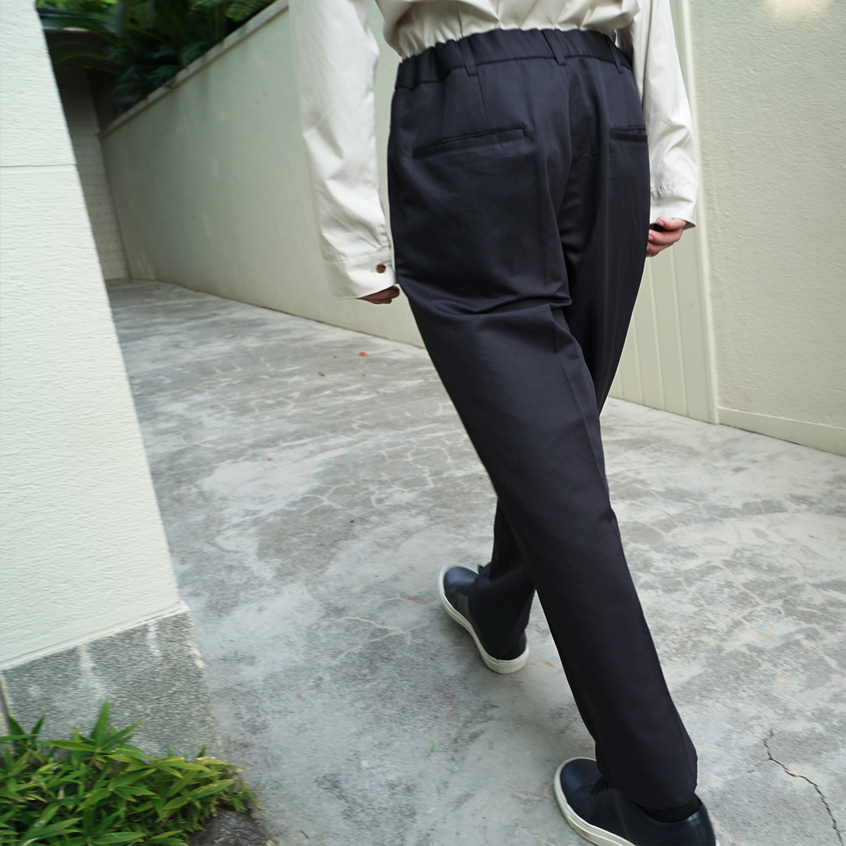 VU / ヴウ tailar pants cotton silk linen [NAVY]  vu-pnt-013