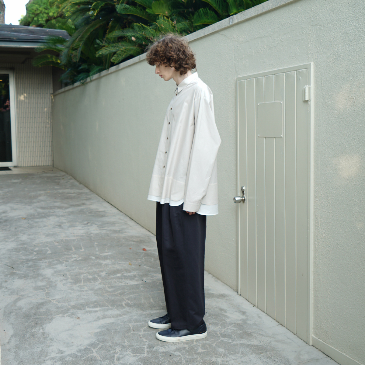 VU / ヴウ tailar pants cotton silk linen [NAVY]  vu-pnt-013