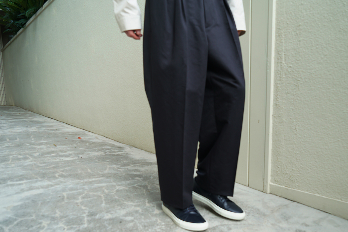 VU / ヴウ tailar pants cotton silk linen [NAVY]  vu-pnt-013