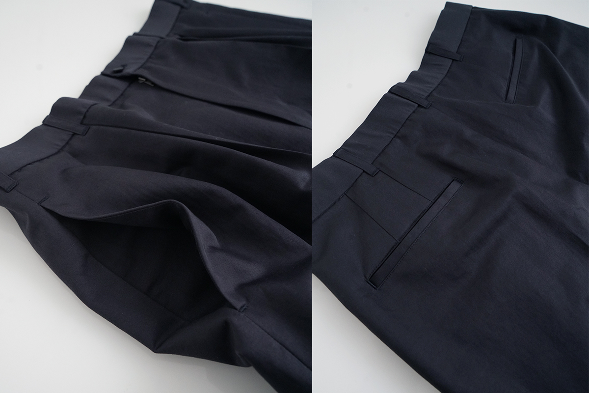 VU / ヴウ tailar pants cotton silk linen [NAVY]  vu-pnt-013