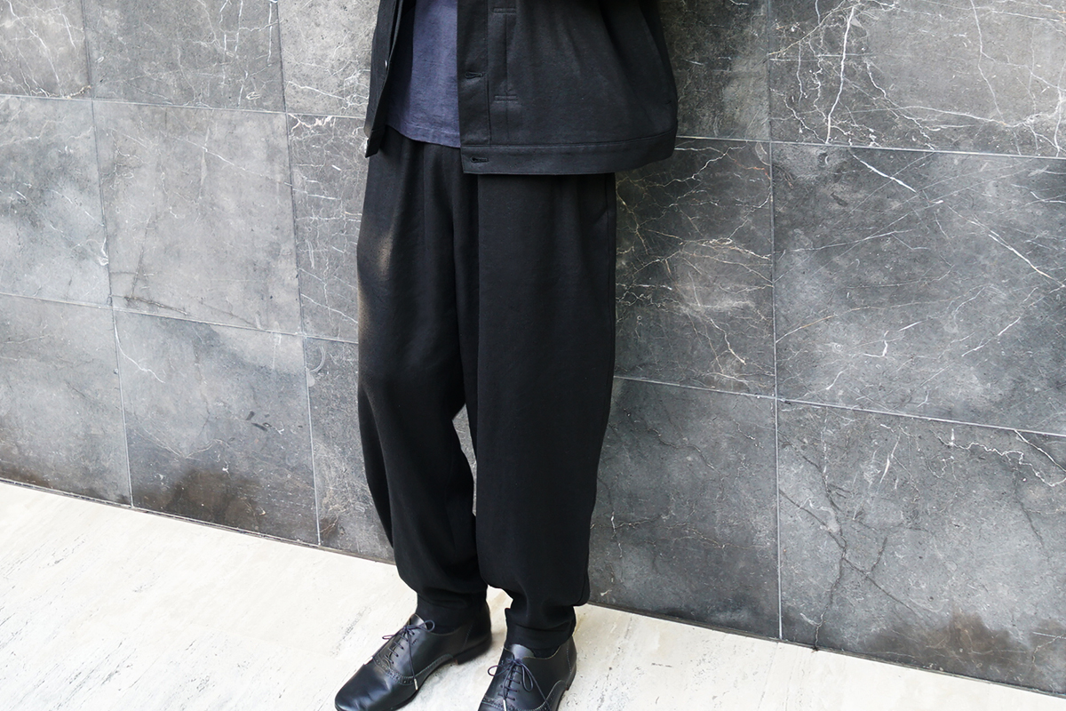 VU / ヴウ easy tapered pants silk linen [BLACK] vu-pnt-008