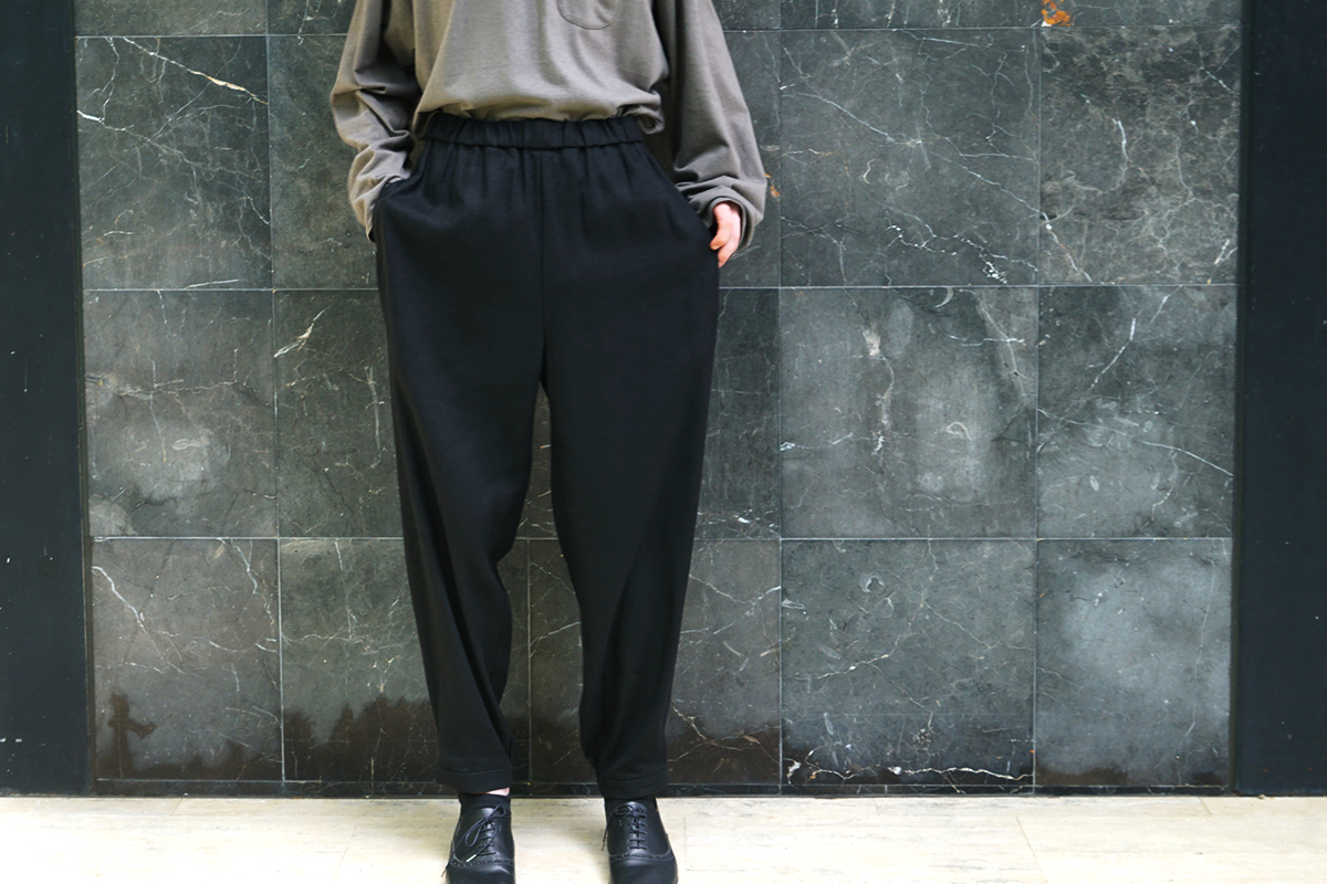 VU / ヴウ easy tapered pants silk linen [BLACK] vu-pnt-008